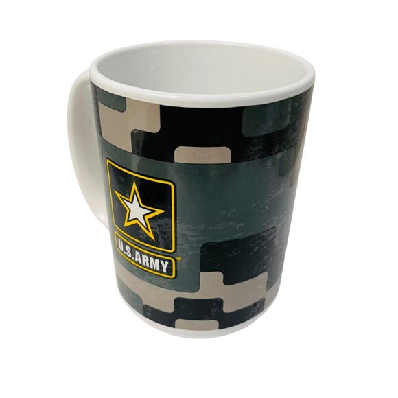 U.S. Army Camouflage Ceramic Mug 11 oz With Logo & Goarmy 4 1/2" - Picture 2 of 9